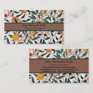 William Morris Vintage Fruit Granaatappel Wit Visitekaartje