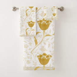 William Morris Vintage Gold Tulip Towel Bad Handdoek