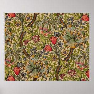 William Morris Vintage Gouden Lelie Bloemendesign Poster