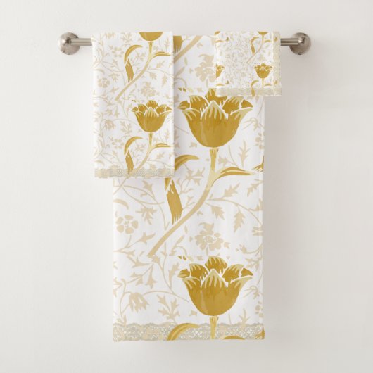William Morris Vintage Gouden Tulp Handdoek (Insitu)