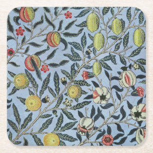 William Morris Vintage Granaatappel Fruit Patroon Kartonnen Onderzetters