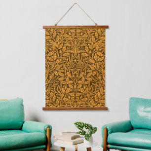 William Morris Vintage Herfst Goud Eiken Patroon Hangend Wandkleed