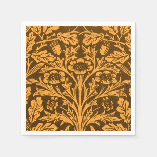 William Morris Vintage Herfst Goud Eiken Patroon Servet