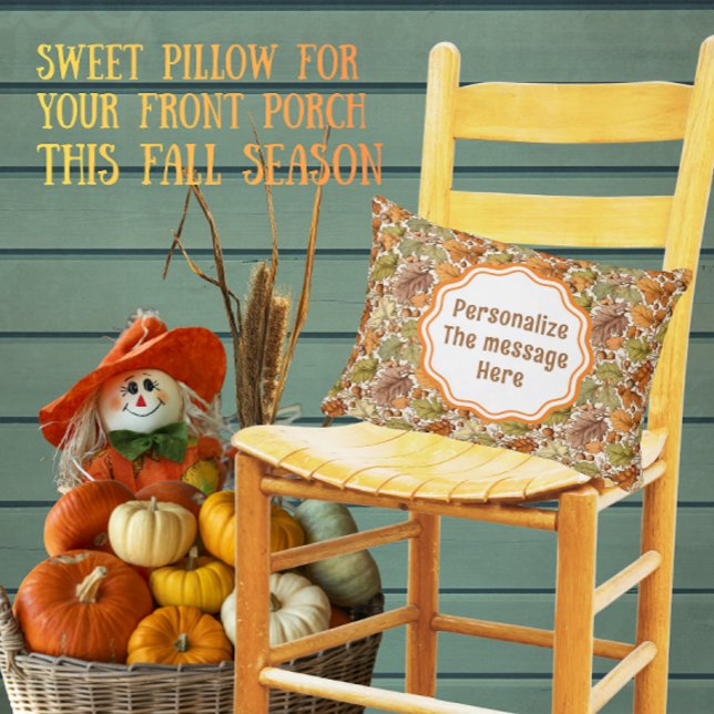 William Morris Vintage Herfstbladeren Gepersonalis Accent Kussen (Personalize with your own message!)