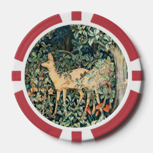 William Morris Vintage Herten Bos Bloem Kunst Poker Chips