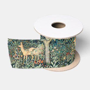 William Morris Vintage Herten Bos Bloem Kunst Satijnen Lint
