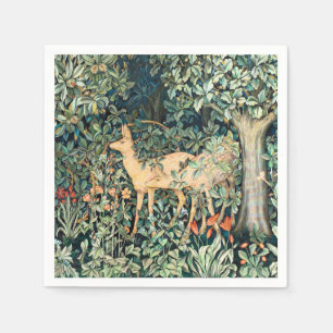 William Morris Vintage Herten Bos Bloem Kunst Servet