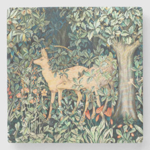William Morris Vintage Herten Bos Bloem Kunst Stenen Onderzetter
