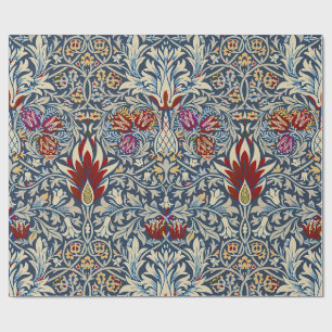 William Morris Vintage Indigo Bloemmotief Cadeaupapier