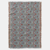 William Morris Vintage Indigo Bloemmotief Deken (Voorkant Verticaal)