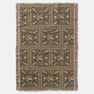 William Morris vintage kamperfoelie bloempatroon Deken