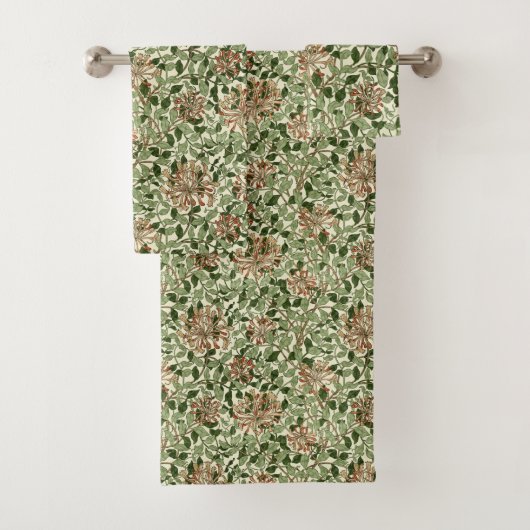 William Morris Vintage Kamperfoeliepatroon Bad Handdoek (Insitu)