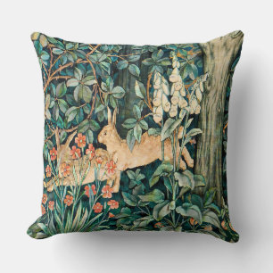 William Morris Vintage Konijn Tuin Bloem Kunst Kussen