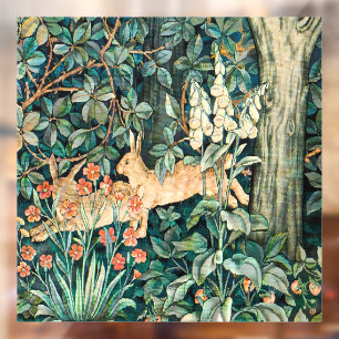 William Morris Vintage Konijn Tuin Bloem Kunst Raamsticker