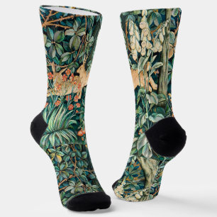 William Morris Vintage Konijn Tuin Bloem Kunst Sokken