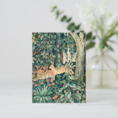 William Morris Vintage Konijnentuin Bloem Kunst Briefkaart (Staand voorkant)