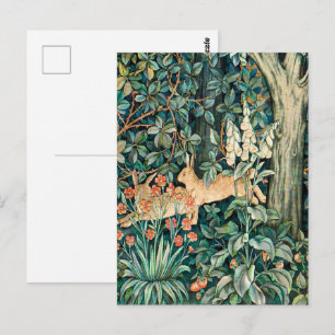 William Morris Vintage Konijnentuin Bloem Kunst Briefkaart