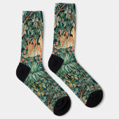 William Morris Vintage Konijnentuin Bloem Kunst Sokken (Rechts)