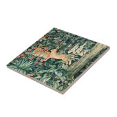 William Morris Vintage Konijnentuin Bloem Kunst Tegeltje (Zijkant)