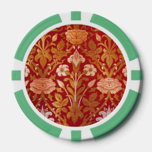 William Morris Vintage Roos & Lelie Bloempatroon Poker Chips