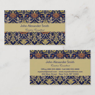 William Morris Vintage Roos & Lelie Bloempatroon Visitekaartje
