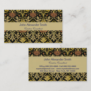 William Morris Vintage Roos & Lelie Bloempatroon Visitekaartje