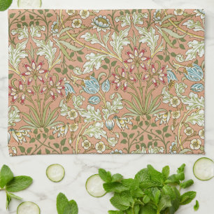 William Morris Vintage Roze Blauw Wit Groen Theedoek