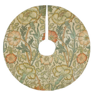 William Morris Vintage Roze en Roos Patroon Kerstboom Rok