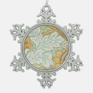 William Morris Vintage St James Acanthus Ontwerp Tin Sneeuwvlok Ornament