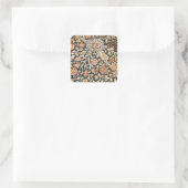 William Morris Vintage Trent Blauwe Bloemmotief Vierkante Sticker (Tas)