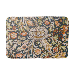 William Morris Vintage Trent Blauwe Bloempatroon Badmat