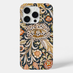 William Morris Vintage Trent Blauwe Bloempatroon iPhone 15 Pro Case