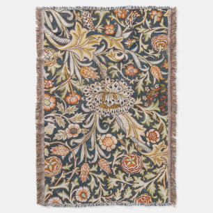 William Morris Vintage Trent Blauwe Bloempatroon Deken