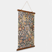 William Morris Vintage Trent Blauwe Bloempatroon Hangend Wandkleed (Gebogen)