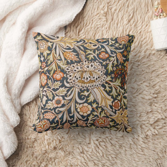 William Morris Vintage Trent Blauwe Bloempatroon Kussen (Deken)
