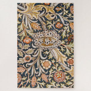 William Morris Vintage Trent Blauwe Bloempatroon Legpuzzel