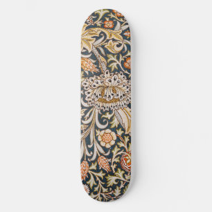 William Morris Vintage Trent Blauwe Bloempatroon Persoonlijk Skateboard