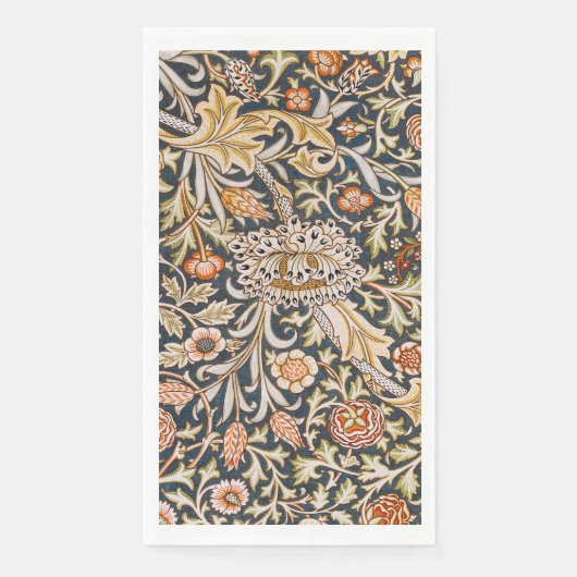 William Morris Vintage Trent Blauwe Bloempatroon Servet (Voorkant)