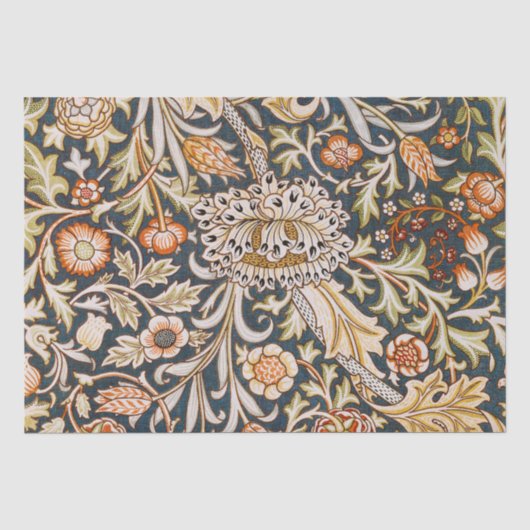 William Morris Vintage Trent Blauwe Bloempatroon Tissuepapier (Voorkant)