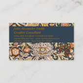 William Morris Vintage Trent Blauwe Bloempatroon Visitekaartje (Voorkant)