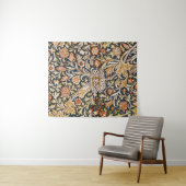William Morris Vintage Trent Blauwe Bloempatroon Wandkleed (In Situ (horizontaal))