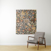 William Morris Vintage Trent Blauwe Bloempatroon Wandkleed (In situ)