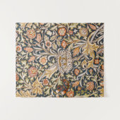William Morris Vintage Trent Blauwe Bloempatroon Wandkleed (Voorkant (horizontaal))