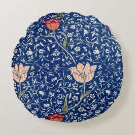 William Morris Vintage Tulp Bloem Indigo Patroon Rond Kussen