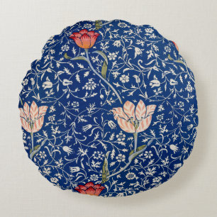 William Morris Vintage Tulp Bloem Indigo Patroon Rond Kussen
