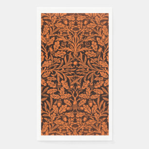 William Morris Vintage Verbrand Oranje Zwart Patro Servet