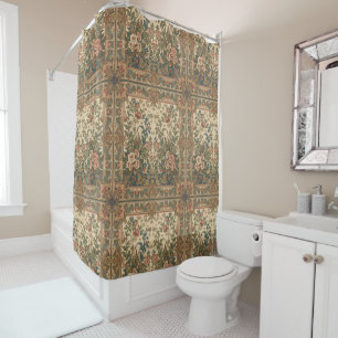 William Morris Vintage Woodland Bloemmotief Douchegordijn