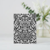 William Morris Vintage Zwart-Wit Eikenpatroon Briefkaart (Staand voorkant)