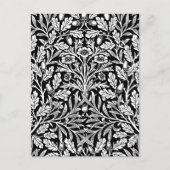 William Morris Vintage Zwart-Wit Eikenpatroon Briefkaart (Voorkant)