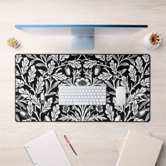 William Morris Vintage Zwart-Wit Eikenpatroon Bureaumat (Kantoor 1)